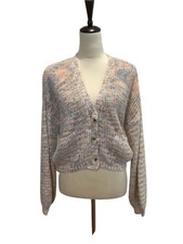 Steve Madden BB Dakota Multicolor Knit Sweater Cardigan with Pockets XS