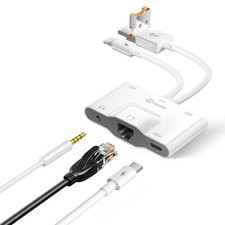 USB to Ethernet Adapter, 5 in 1 RJ45 Ethernet LAN Network Adapter with 3.5mm ...
