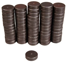 100 Pcs Industrial Ceramic Circle Magnets 11/16 Inch Flat - 18Mm round Disc - 3/