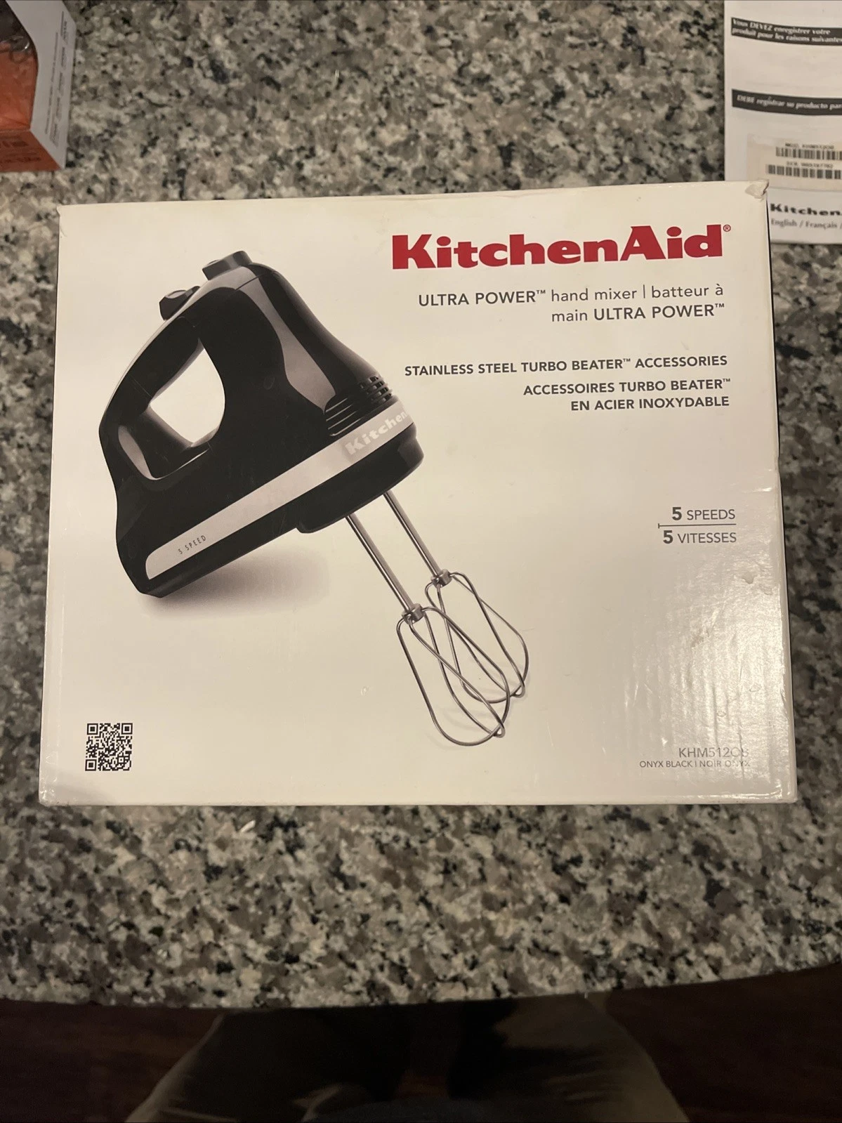 Used Working KitchenAid KHM512OB 5-Speed Hand Mixer, Onyx Black
Opens in a new window or tab