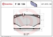 BREMBO Bremsbelagsatz Scheibenbremse PRIME P 50 134 für MERCEDES W460 408 KLASSE BREMBO Bremsbelagsatz Scheibenbremse PRIME P 50 134 für MERCEDES W460 408 KLASSE