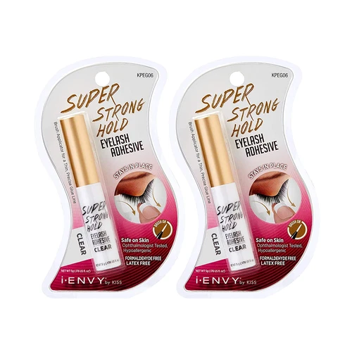 2PACK X I ENVY by KISS SUPER STRONG HOLD EYELASH ADHESIVE GLUE CLEAR KPEG06... - product listing photo