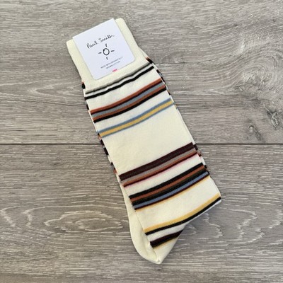 Paul Smith Signature Stripe Socks Luxury Cotton Striped Mens BNWT