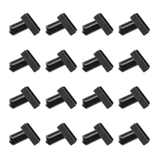 24Pcs 2" x 0.6" x 0.7" Rectangle Plastic Plug Tubing End Caps, Black