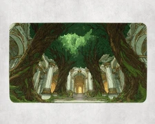 Radiant Forest Temple Magic Gathering Green Mana MTG Playmat