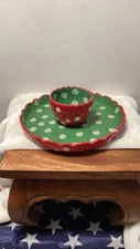 Festival Ceramic Chip and Dip Bowl
