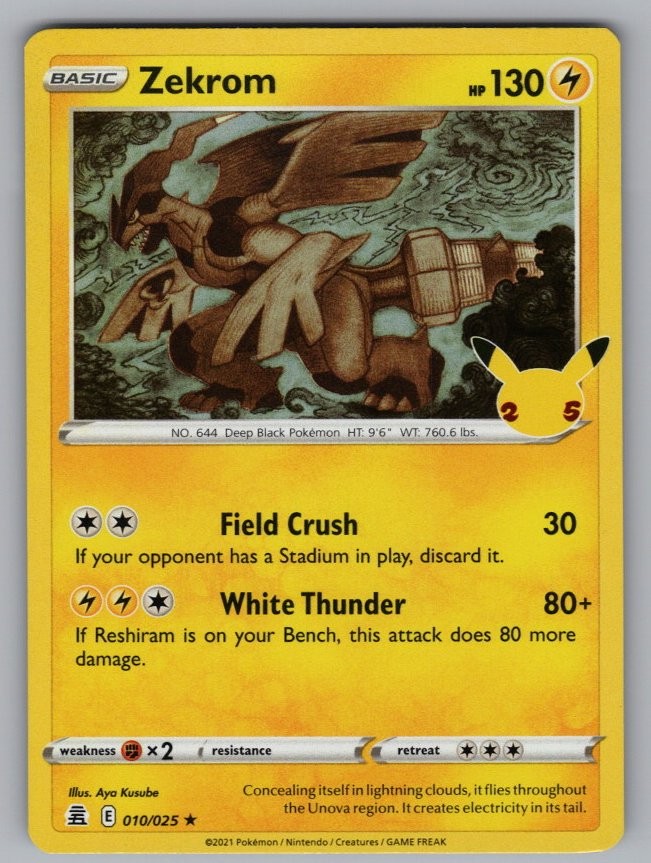 Zekrom 010/025 Rare Celebrations Pokemon Holo Near Mint