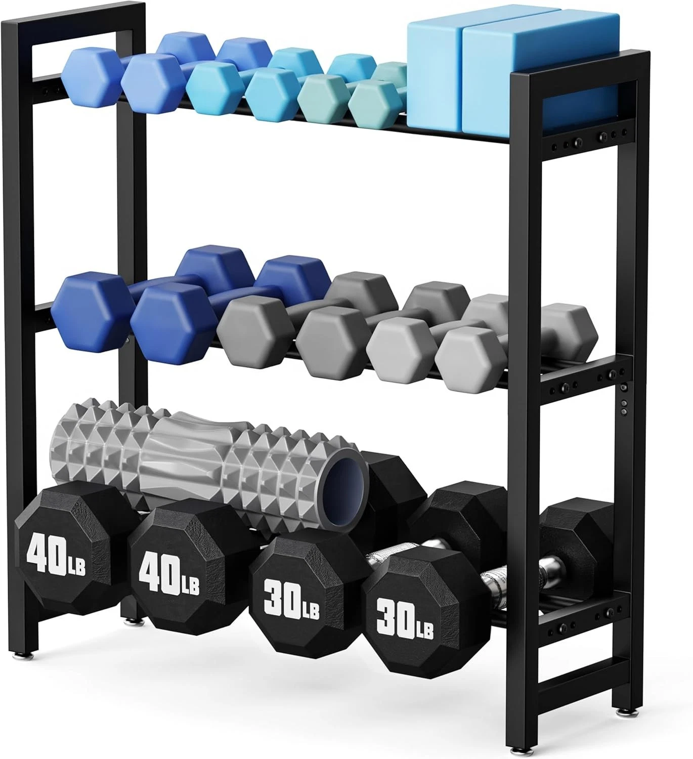 Dumbbell Rack 3 Tier Adjustable 450LB Home Gym Organizer (Rack Only)
