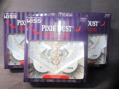 Kiss Pixie Dust Halloween Pink Butterfly Lashes and Mask Gel Set - Lot of 3