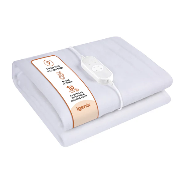Igenix Heated Underblanket IGHB00351 Double 1-9 Hour Timer - White