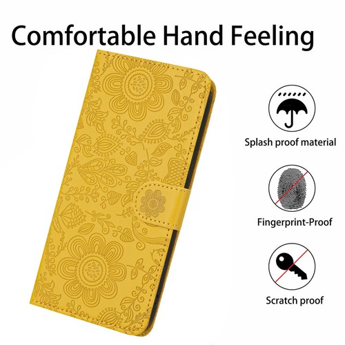Floral Prägung Kunstleder Brieftasche Flip Handy Hüllen Cover Handschlaufe - Bild 30 von 66