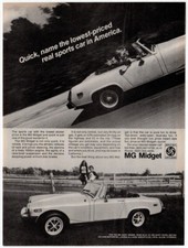 1978 MG Midget Vintage Original Print AD White convertible photo British Leyland