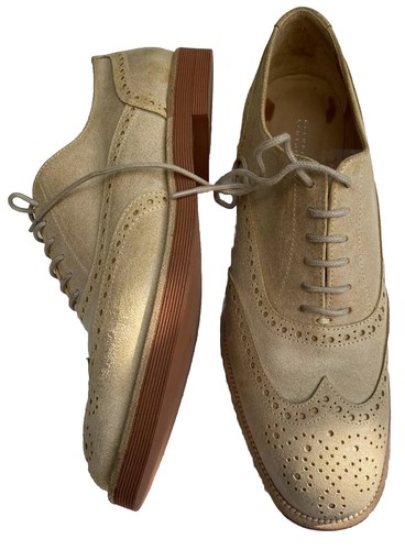 Barneys New York New Beige Suede Oxfords 7.5