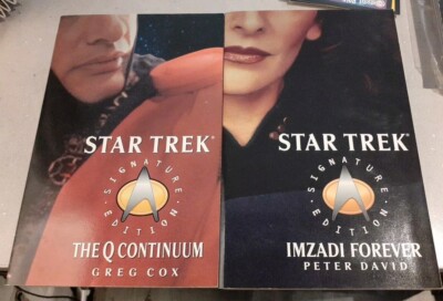 2 × Star Trek TNG Novels: The Q Continuum Greg Cox & Imzadi Forever Peter David