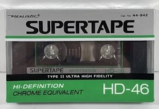 Vintage Realistic Supertape HD-46 High Position Type II Blank Audio Cassette New