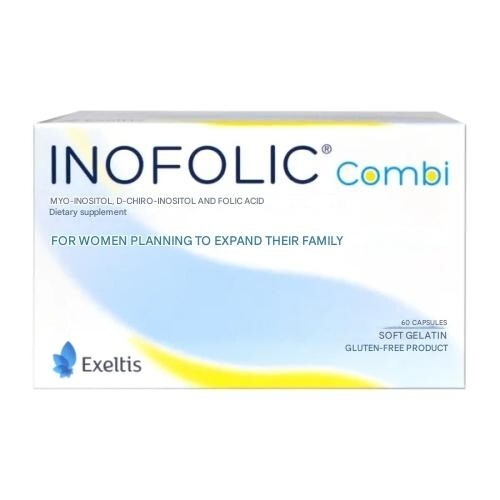 Inofolic Combi 60 Capsules Myo-Inositol Folic Acid, for Women Planning Pregnancy