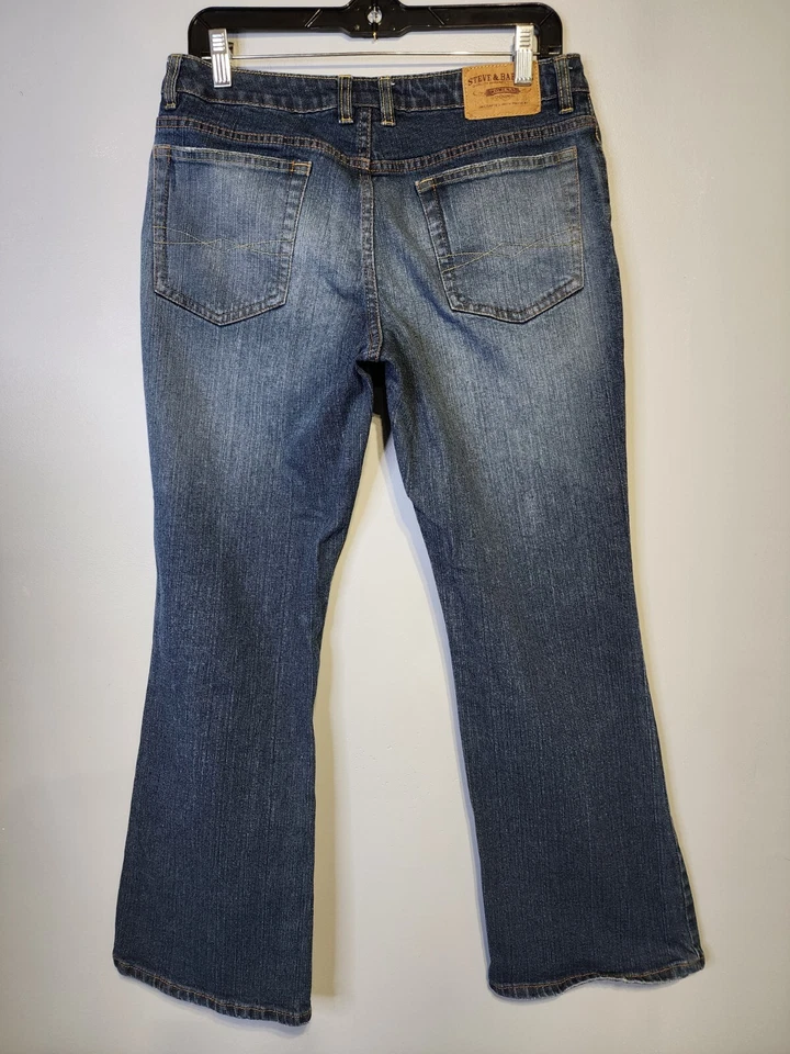 Steve & Barry's Womens Size 10S Short Blue Denim 5 Pockets Bootcut Jeans - Image 2 of 4