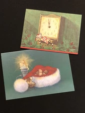 Vintage Sleeping Mouse Christmas Cards Lot Hallmark Norcross ~ Unused