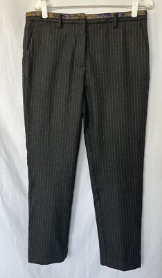 MYTHS Mens Classic Striped Pants Trousers Gray Size 46 IT