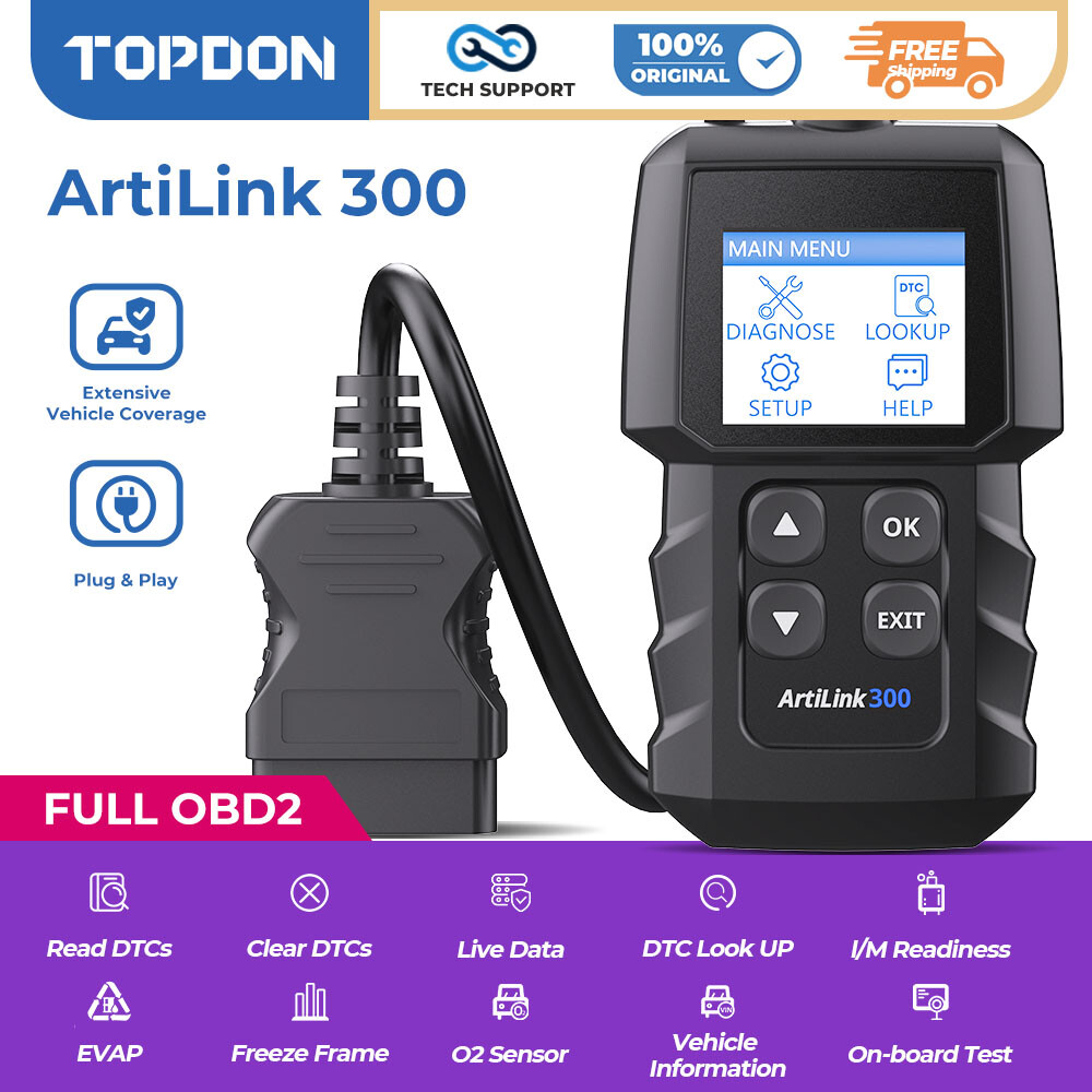🔥TOPDON AL300 OBD2 Scanner Code Reader OBD II Check Engine Car Diagnostic Tool-image