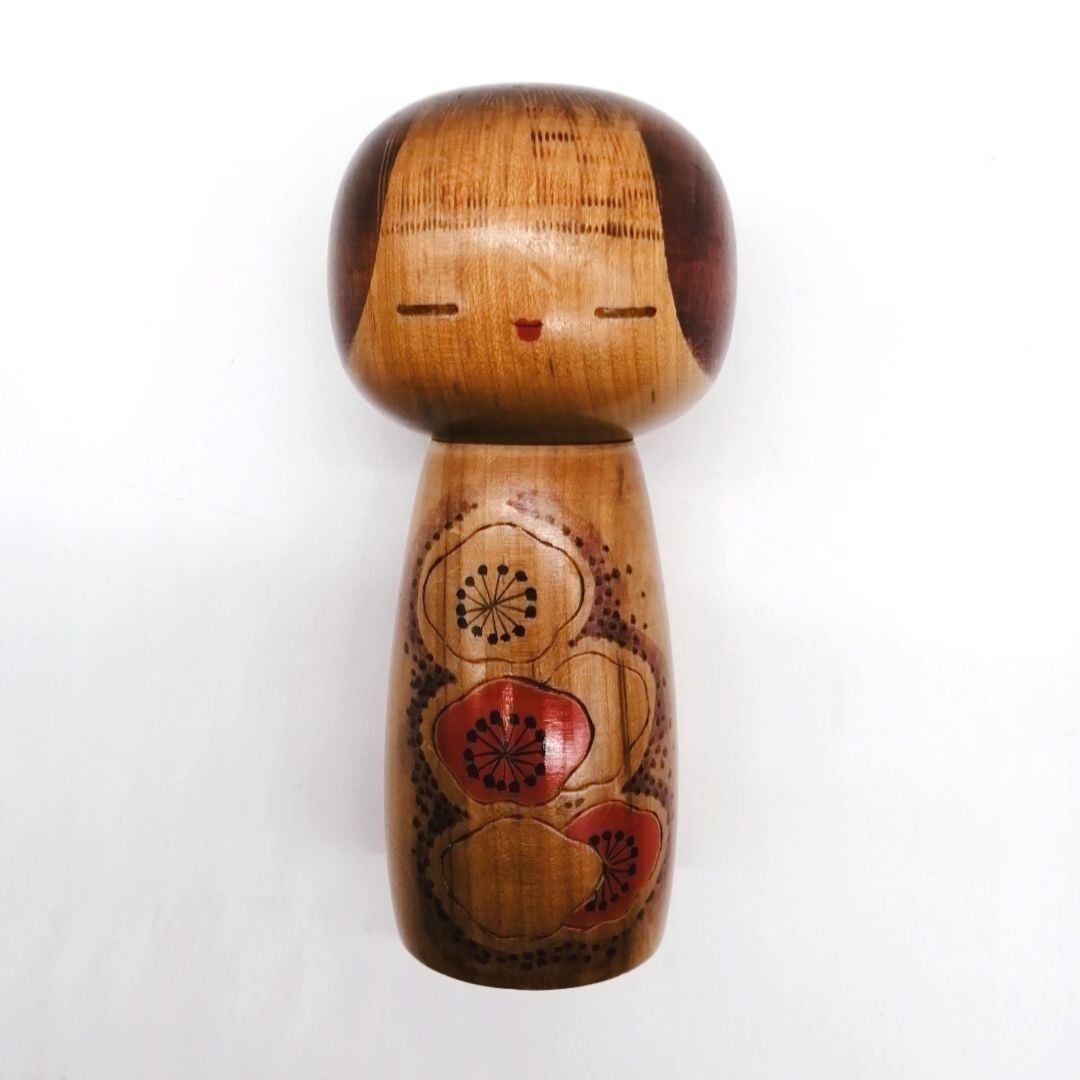 17cm Vintage Japanese Creative KOKESHI Doll – Hand-Painted by KATO