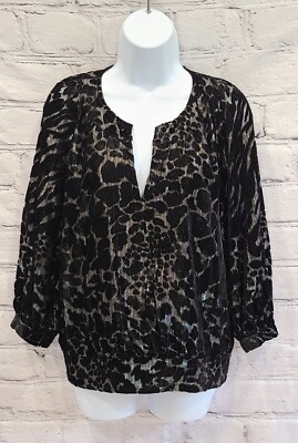 NWT Karl Lagerfeld Paris Women 3/4 Sleeve Top 65% Rayon, 25% Nylon, 10% Metallic