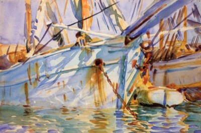 In a Levantine Port  John Singer Sargent Bold Watercolor to Frame