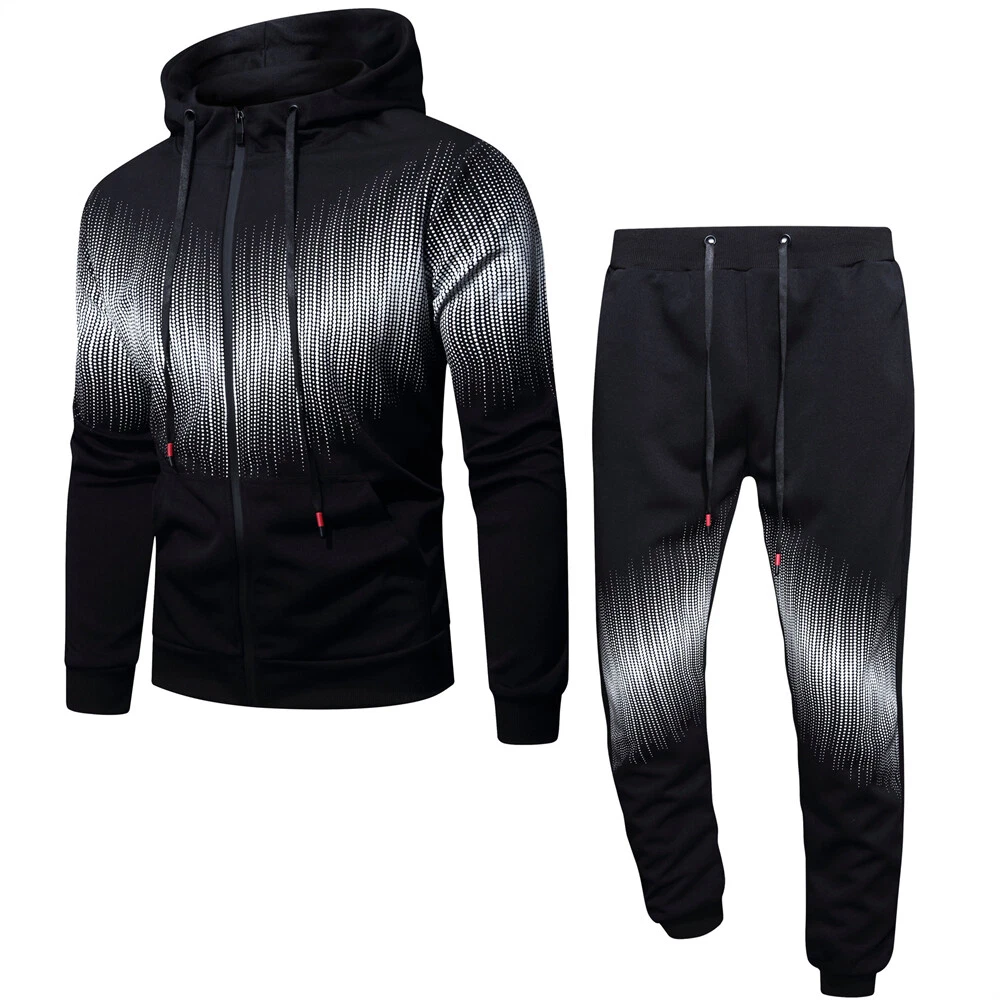 Men s Athletic Tracksuit Full Zip Warm Jogging Sweat Suits New