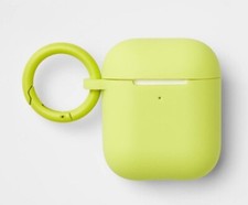 NEW Heyday Airpod Silicone Case Cover w/Clip Gen 1/2 Lime Green Chartreuse
