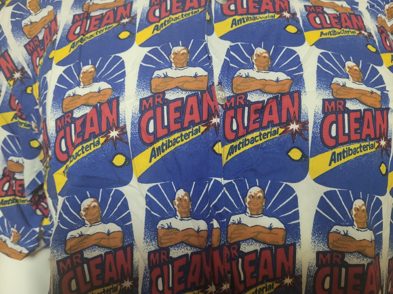 VTG Target Mr. Clean Cleaner Allover Print Button Up Casual Shirt Large Nice image 2