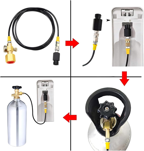 Soda Machine Co2 Adapter with High Pressure Hose,Co2 Tank Direct Adapter to TR21 - Picture 6 of 6