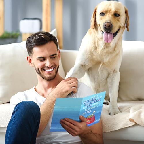 Vatertagskarte vom Hund - Hund Vater Vater Tagskarte, bester Hund Vater mit Hund2 - Bild 5 von 7