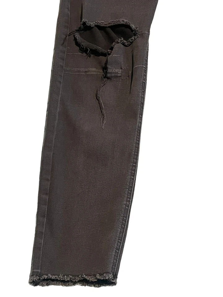 Pantalones de mezclilla Kenneth Cole para mujer talla 10 negros ajustados elásticos desgastados tiro medio Foto 3 de 4