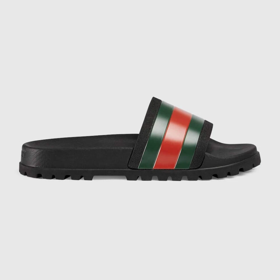 Sandalias Gucci para hombre de lujo con correa de tela deslizable - Diseñador exclusivo Foto 2 de 4
