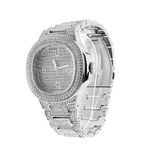 Mens Big Bezel Dial W/ Cuban Chain Bracelet,Necklace,Chain & Ring - CRNT 8967 - Picture 29 of 99