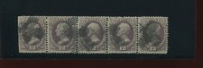 151 Henry Clay Used Strip of 5 Stamps (Stock 151 A1)