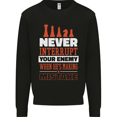 Lustiges Schach unterbreche nie deinen Feind Herren Sweatshirt Pullover