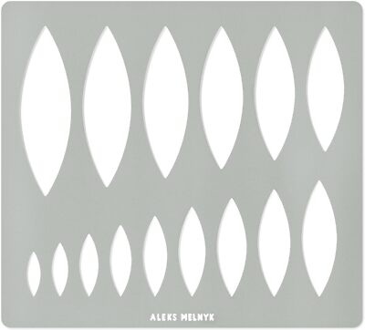 #204 Metal Ellipse Template, Ellipse Stencil, Pointed Oval, Ellipse Master, Art 