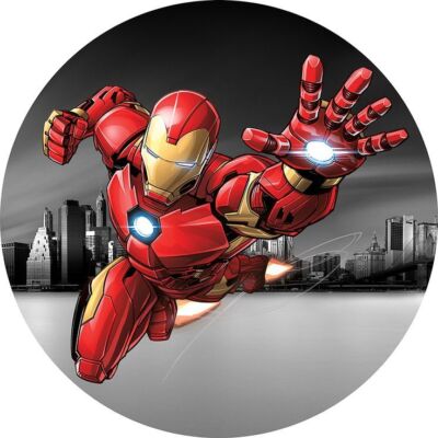 Iron Man Essbar Superhero Tortenaufleger Torte Freunde Party Zuckermasse + TEXT
