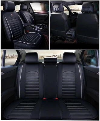 AUTONET Pour Peugeot 308 208 2008 3008 Housses Couvre Siège Jeu Complet Cuir Noir Blanc