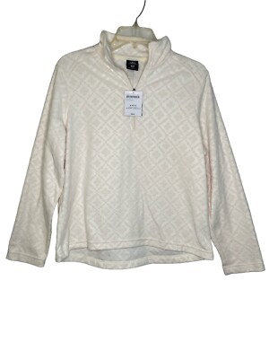 Lands End Women's 1/4 Zip Fleece Pullover Medium Petite Thermacheck-100 NEW 