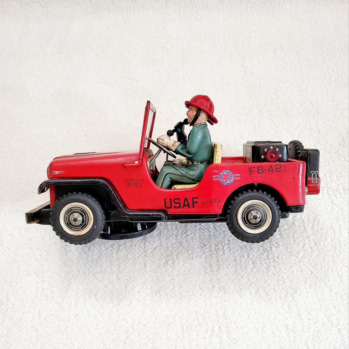 ブリキ　野村トーイ　【コンバット ジープ】動作品 1950s 野村トーイ製 POLICE PATROL Jeep リプロ箱付き | ブリキ
