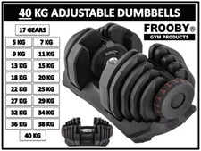 40kg Adjustable Dumbbell 5kg to 40kg 15 In 1 Fitness Exercise Quick Dial Single