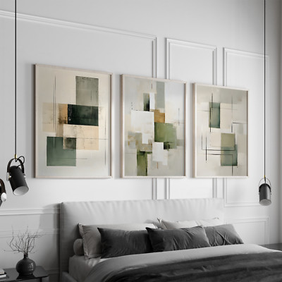 Abstract Minimalist Wall art Geometric Modern Wall Art, Sage green ...