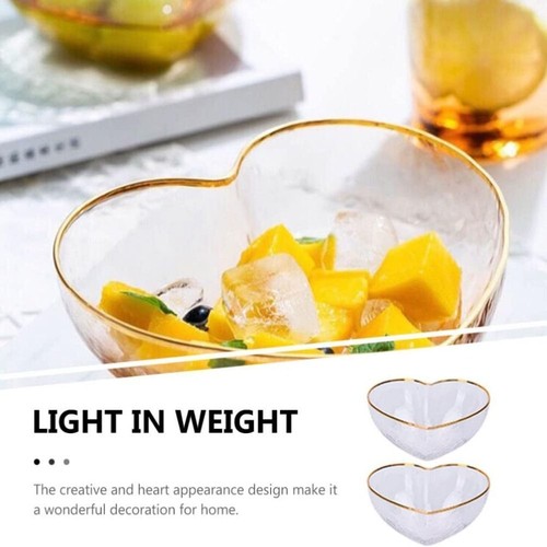 Heart Shaped Glass Heart Bowl Love Heart Candy Trays Ice Cream - Picture 5 of 15