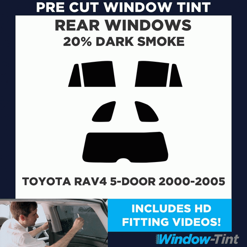 For Toyota RAV4 5-door 2000-05 Pre Cut Window Tint Kit 20% Dark Rear Car Film - Picture 2 of 10