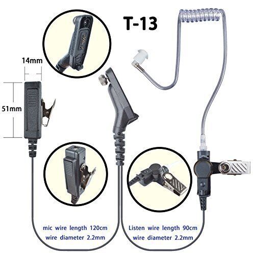 Non-OEM Earpiece FBI-Style for Radio XPR6550, XPR6300, XPR6350, XPR7550 - Picture 2 of 3