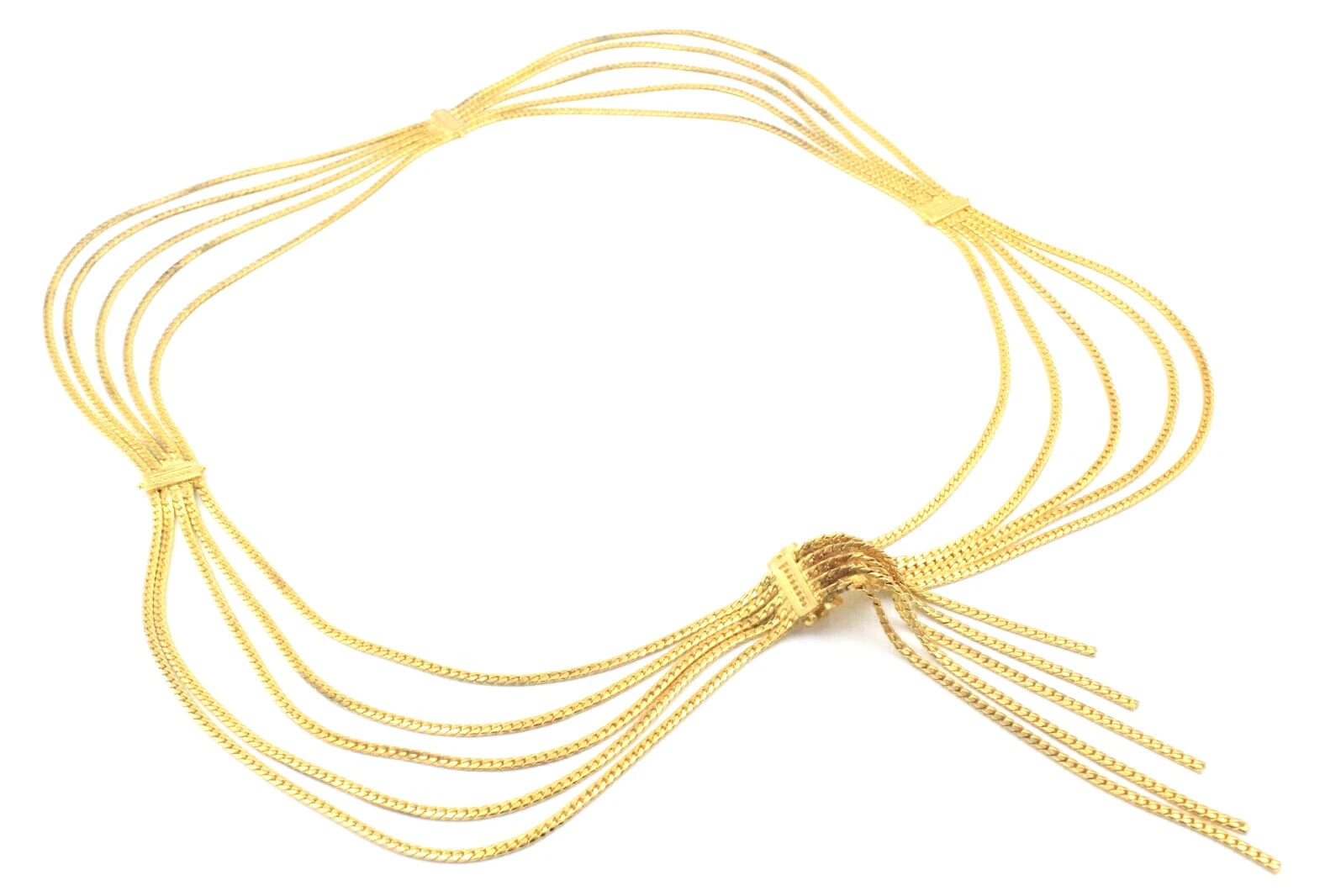Luxueux collier ceinture Christian Dior authentique ton or multi brins