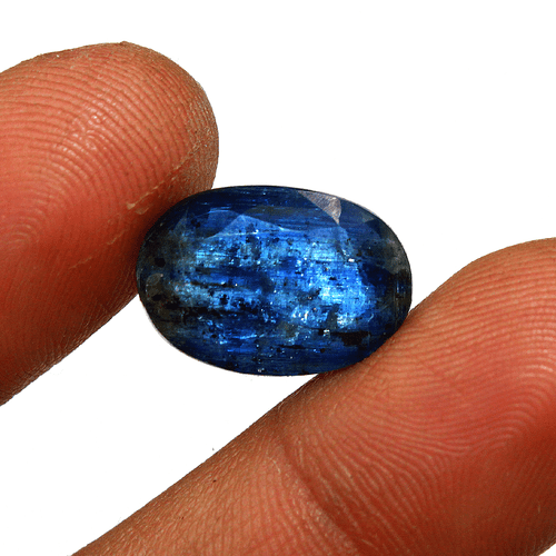Certified 10.2 CT Natural Blue Kyanite Top Grade Oval Faceted Cut Loose Gemstone - Picture 9 of 14
