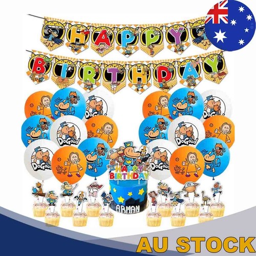 Dog Man Ands Cats Theme Birthday Party Banners Balloons Cake Decoration Supplies